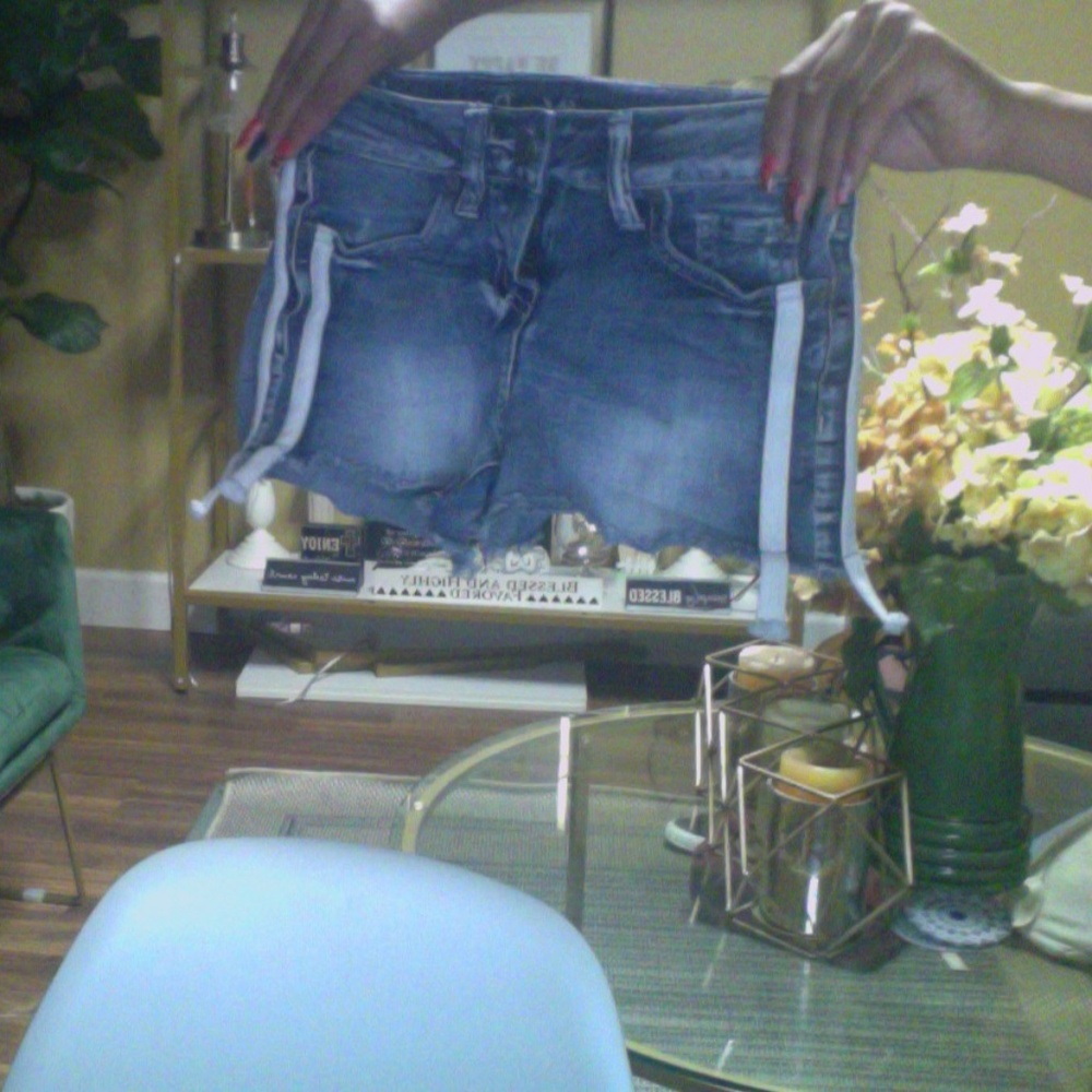 denim with 2 white stripes